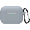 AppleKing ochranný silikónový obal s karabínou pre AirPods Pro 3 - sivý - možnosť vrátiť tovar ZADARMO do 30tich dní