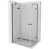 Mexen Roma Duo, sprchovací kút 90 (dvere) x 80 (dvere) cm, 6mm číre sklo, čierny profil, 854-090-080-70-00-02
