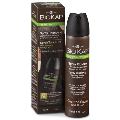 Biosline Biokap Delicato Spray Touch Up Nutricolor Hnědá tmavá 75 ml