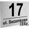 Číslo na Dom Tabuľka Adresná 32x21 cm Printima Strieborná Hliníková Doska Dibond