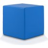 Ecopuf Taburetka - Kocka Ekokoža E10 - Modrá