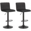 Sada 2 barových stoličiek Jamie velvet, čierna