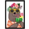 Bláznivý medvedík - čierny rámik Plakat w ramce