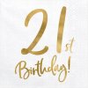 Servítky 21. narodeniny 20 ks biele jubilejné