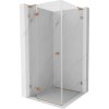 MEXEN/S - Lunar L sprchový kút dvere krídlové ľavá 90 x 90, transparent, meď kartáčovaná 834L-090-090-65-00-L