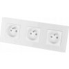 Trojitá Sklenená Zásuvka Biela Sada Rámik Trojitý a 3 x Zásuvka MIUUN