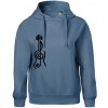 Husľový kľúč gitara - Oversized mikina dámská Moon - kratšia + širšia - S ( Denim )