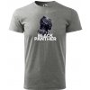 Sablio Tričko s potlačou BLACK PANTHER - sivé 5XL