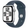 Apple Watch SE (2023) GPS 44mm Strieborné hliníkové telo - Búrkovo modrý športový remienok M/L / 160-210 mm