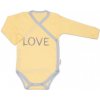 Baby Nellys Body dlhý rukáv Love - zapínanie bokom, žlté, vel. 74, 74 (6-9m)
