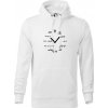 Matematické hodiny - Mikina pánska Cape s kapucňou - XL ( Biela )