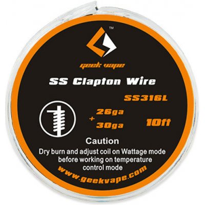Geekvape SS316 Clapton odporový drát 26Ga+30Ga 3m