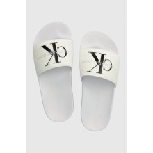 Calvin Klein Jeans SLIDE MONOGRAM CO dámske šlapky biela YW0YW00103