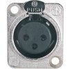 NEUTRIK NC3FD-L-1, panelový XLR konektor, samica,3-pin silver