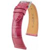 Kožený remienok Hirsch London L 04207024-2, ružový, aligátorová koža, dĺžka L, Quick Release 19 mm