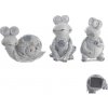 Solárna záhradná dekorácia – zvieratko z polystonu, sivé 14 × 7 × 11,5 cm (3 varianty)