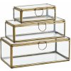 MADAM STOLTZ Sklenený box Clear/Antique Brass S