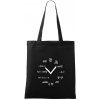 Matematické hodiny - Taška bavlnená - 42 x 38 cm ( Čierna )