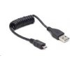 GEMBIRD Kabel USB 2.0 A-Micro B propojovací 0,60m (černý, kroucený) CC-mUSB2C-AMBM-0.6M