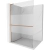 Mexen Kioto+ L sprchová stena s poličkou Walk-in 70 x 200 cm, priehľadné/matné, brúsená meď - 800-070-123-65-35