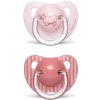 SUAVINEX Evolution Cumlík anatomický silikón (6m+) 2 ks Toys - ružová - kačička