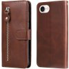 Peňaženkové kožené puzdro Calf na iPhone 16e - Hnedá