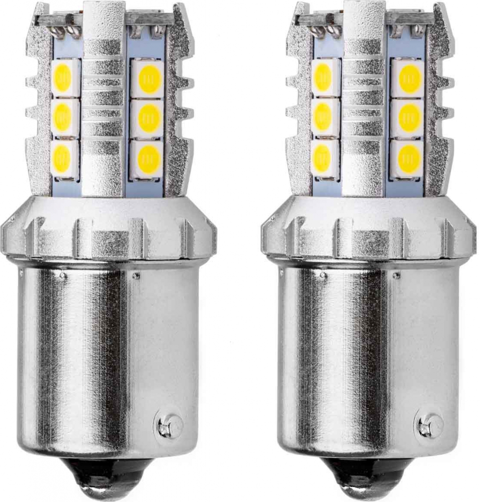 LED žiarovka BA 15S CANBUS 3030 16SMD 1156 P21 R5W biela 12V/24V