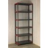N5K Jupiter Plastový regál so 6 policami sivočervený 222 x 60 x 46 cm