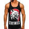 Čierne pánske tank top tričko boxerského strihu s potlačou Bolf 143029