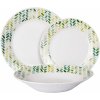 VERONI - Sada tanierov Wenus 18 dielna, zelené lístky, porcelán