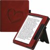 Puzdro KW Mobile - Nubuck Brushed Heart - KW5939301 - pre Amazon Kindle Oasis 2/3 - Dark Red (KW Mobile obal na Amazon Kindle Oasis 2/3, vrecko, stojan, AutoSleep, motív Brushed Heart, červený + záruk