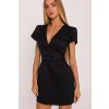MOE Žakárové mini šaty | čierna M882 - EU M M882