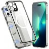 AppleMix Apple iPhone 14 Pro - 360° ochrana - podpora MagSafe sklo/kov - strieborné