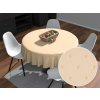 Biante Teflónový okrúhly obrus TF-085 Obdĺžničky na béžovom Ø 110 cm