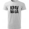 Nápis Krav Maga - Klasické pánske tričko vyššej gramáže - XL ( Svetlosivý melír )