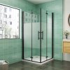 AICA Sprchový kút štvorcový 2HPKB-2E-95-FAP-S, sprchové dvere zalamovacie, veľkosť od 70-120cm, NANO 6mm sklo + PRIVACY PÁS, Výška 195cm
