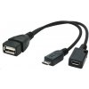 GEMBIRD Kábel USB AF/micro BM + micro BF, OTG + dobíjanie, 15cm, pre tablety a smartphone