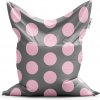 Sablio Sedací vak Veľké ružové bodky - 200x140 cm
