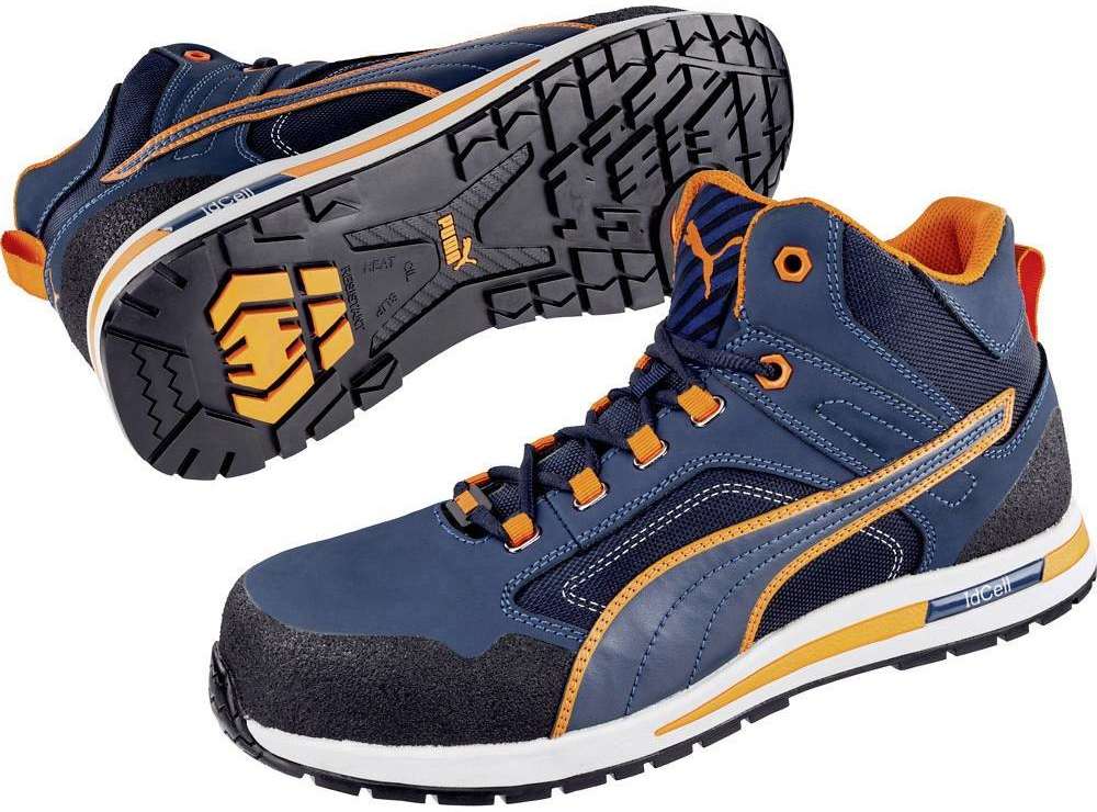 PUMA Crosstwist Mid 633140 S3 bezpečnostná obuv modrá, oranžová