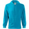 MALFINI TRENDY ZIPPER 410 / Celozapínacia klokanka s kapucňou - tyrkysová XXL