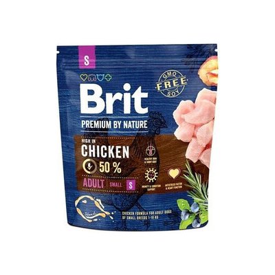 Brit Premium By Nature Adult Small Chicken 1kg - granule pro dospělé psy malých plemen s kuřecím masem 1kg
