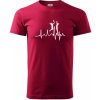 EKG volejbalistky - Klasické pánske tričko vyššej gramáže - 2XL ( Marlboro červená )