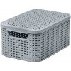 Košík s vekom Curver® STYLE S, sivý, s vekom, 19.8x29.1x14.2 cm