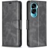 Peňaženkové kožené puzdro Lambskin na Honor 90 Lite - Čierna