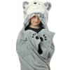Cozy Noxxiez Husky hrejivá deka s kapucňou so zvieratkom a labkovými vreckami
