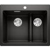 Blanco Pleon 6 dělený Silgranit černý dřez se zástrčkou InFino, levá mísa (525955)