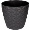 Plastkon Crystal Mat dekoratívny kvetináč antracit 16cm