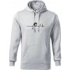 Ekg punk - Mikina pánska Cape s kapucňou - 2XL ( Svetlosivý melír )