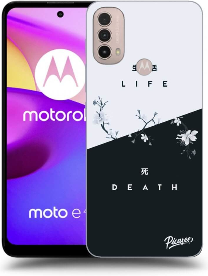 Púzdro Picasee silikónové Motorola Moto E40 - Life - Death čierne