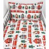 Detské obliečky do postieľky – Vianočná dedinka 100x135 / 40x60 cm – 100 % bavlna